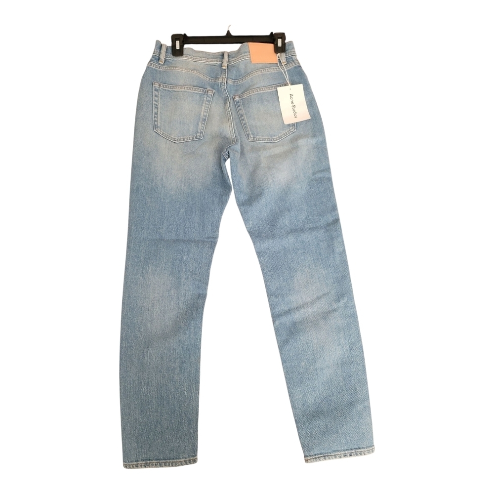 Acne Studio Light Blue Straight Leg Jeans with Subtle Fading | Size 28 X 32 - Picture 4 of 15